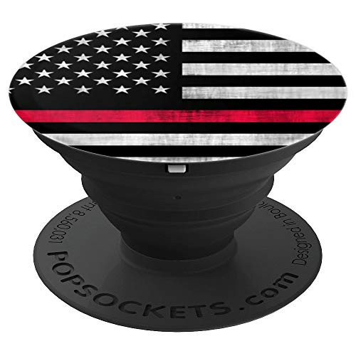 USA Flag Thin Red Line Firefighter Chirstmas & Birthday Gift - PopSockets Grip and Stand for Phones and Tablets