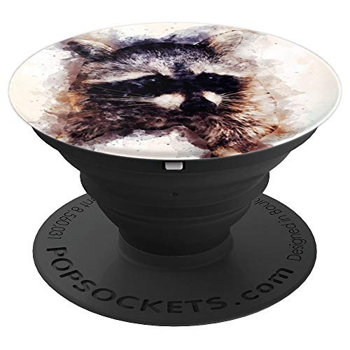 Raccoon Watercolor Graphic Design Animal Love - PopSockets Grip and Stand for Phones and Tablets
