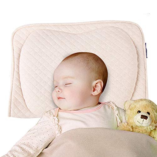 Baby Protective Pillow,Baby Head Shaping Memory Foam Pillow. KEEP an Infant's head round. Prevent Plagiocephaly or Flat Head Syndrome (Beige)
