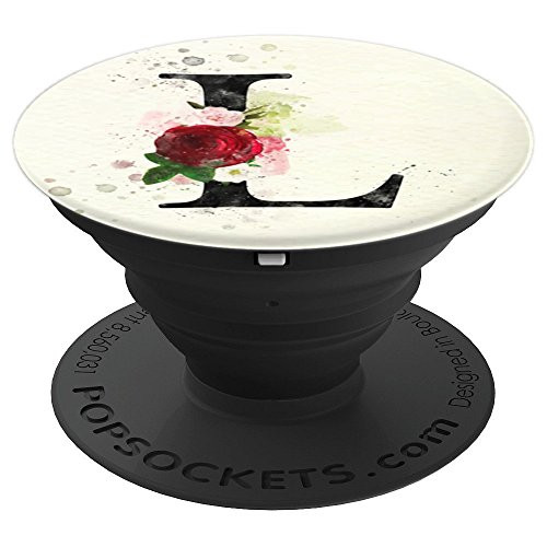 L Initial Monogram Floral Letter L Red Rose - PopSockets Grip and Stand for Phones and Tablets L Initial Monogram Floral Letter L Red Rose - PopSockets Grip and Stand for Phones and Tablets