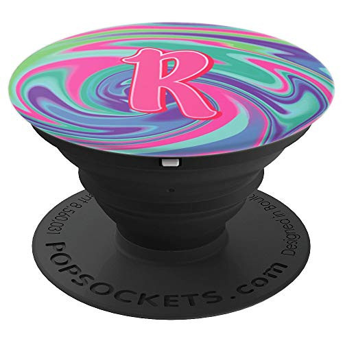 Pastel Tie Dye Letter R Monogram - PopSockets Grip and Stand for Phones and Tablets