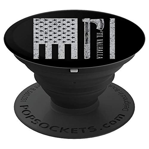 Til Valhalla Nordic Viking Warrior Norse Viking PopSockets Grip and Stand for Phones and Tablets
