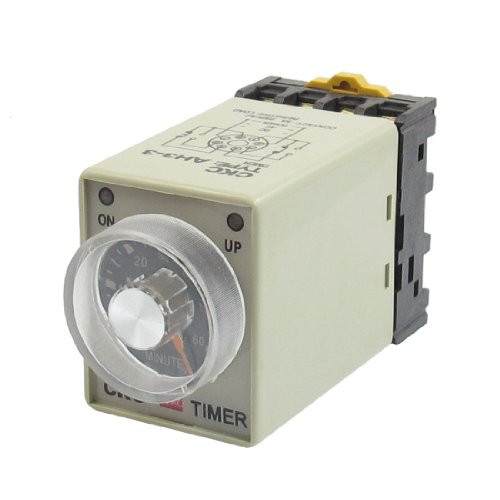 Uxcell a12111600ux0539 AC 110V 8P 0-60 Minutes Range Adjustable Delay Timer Time Relay AH3-3 + Base