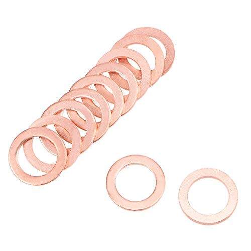 uxcell 30Pcs 12mm x 18mm x 1.5mm Copper Flat Washer for Screw Bolt