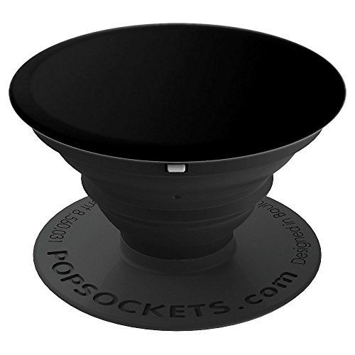 Black Plain Standard Color Men Woman Phone Grip - PopSockets Grip and Stand for Phones and Tablets