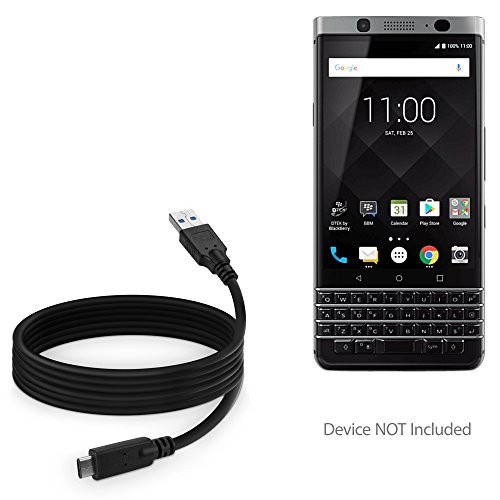 BlackBerry Keyone Cable, BoxWave [DirectSync - USB 3.0 A to USB 3.1 Type C] USB C Charge and Sync Cable for BlackBerry Keyone - 6ft - Black