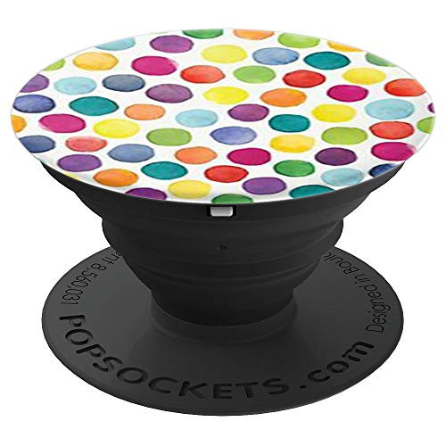 Cute Polka Dot Patterns Colorful Design on White - PopSockets Grip and Stand for Phones and Tablets