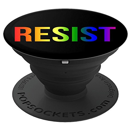 LGBTQ Flag Resist Colors Lesbian Gay LGBT Pride Black - PopSockets Grip and Stand for Phones and Tablets