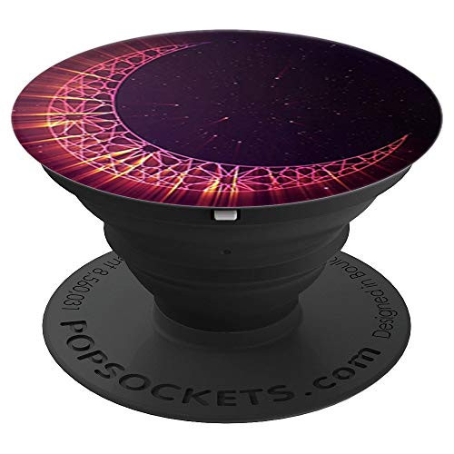 Cool Artistic Crescent Moon Design Background on Black - PopSockets Grip and Stand for Phones and Tablets