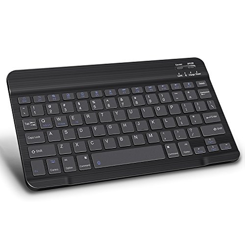 Wireless Keyboard - Tsmine Universal Ultra-Slim Bluetooth Keyboard Portable Wireless Keyboard for iOS/Android/Windows Mac OS PC Tablet and Other Bluetooth Enabled Devices - Black(9.76 inch)