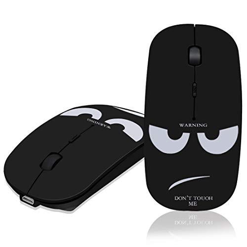 Silent Wireless Mouse Black - Tsmine 2.4GHz Rechargeable Cordless Mouse with Nano USB Receiver Portable Quiet Mice Sleek Optical Gaming Mouse for MacBook,Notebook,Laptop,PC,Tablet