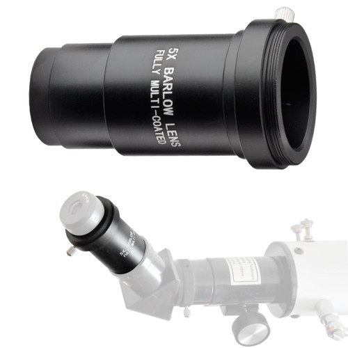 Landove Barlow Lens 5x 1.25' Fully Metal Multi Coated Optical Glass with T adapter M42 0.75 Thread for 1.25' 31.7mm Telescopes Eyepiece Landove Barlow Lens 5x 1.25' Fully Metal Multi Coated Optical Glass with T adapter M42 0.75 Thread for 1.25' 31.7mm Telescopes Eyepiece