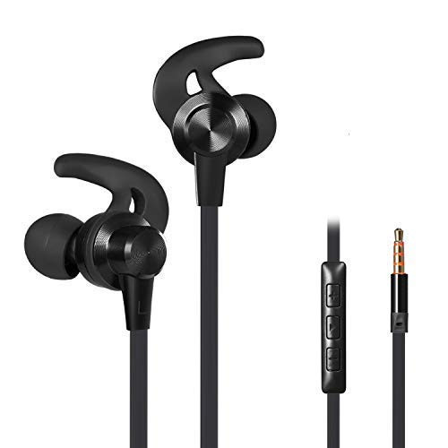 Earbuds Earphones, Baymic Wired in Ear Headphones Magnetic Ear Buds Built-in Mic/Volume Control, 3.5mm Metal Bass Stereo Noise Cancelling Sweatproof Headsets for Workout Sports Jogging Gym