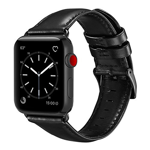 OUHENG Compatible with Apple Watch Band 42mm 44mm, Genuine Leather Band Replacement Compatible with Apple Watch Series 4 Series 3 Series 2 Series 1 (42mm 44mm) Sport and Edition, Black OUHENG Compatible with Apple Watch Band 42mm 44mm, Genuine Leather Band Replacement Compatible with Apple Watch Series 4 Series 3 Series 2 Series 1 (42mm 44mm) Sport and Edition, Black