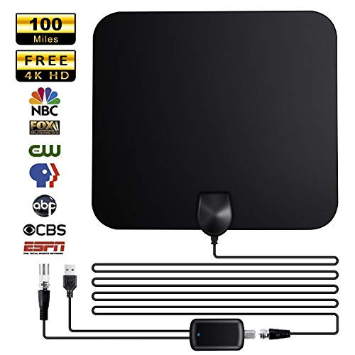HDTV Antenna,GIM Indoor Digital TV Antenna -100 Miles Range with Amplifier Signal Booster 4K HD VHF UHF Freeview for Life Local Channels Support All TVs -16.5ft Coax Cable HDTV Antenna,GIM Indoor Digital TV Antenna -100 Miles Range with Amplifier Signal Booster 4K HD VHF UHF Freeview for Life Local Channels Support All TVs -16.5ft Coax Cable