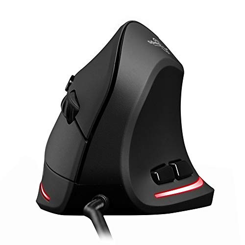 AFUNTA Vertical Mouse, Ergonomic Optical USB Wired Vertical Mouse with 6 Buttons High Precision Optical Mice, Adjustable Sensitivity (1200/1600/2400/3200 DPI) for PC, Desktop, Laptop - Black AFUNTA Vertical Mouse, Ergonomic Optical USB Wired Vertical Mouse with 6 Buttons High Precision Optical Mice, Adjustable Sensitivity (1200/1600/2400/3200 DPI) for PC, Desktop, Laptop - Black