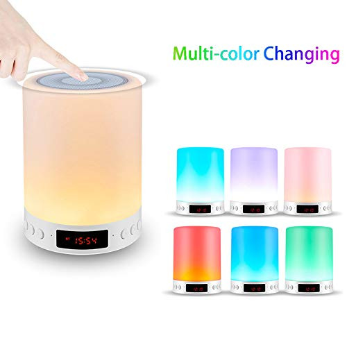 Portable Color Changing Speaker LED Bluetooth Speaker,Night Light Changing Wireless Speaker, Touch Control, Color LED wireless stereo Speaker, Bedside Table Light Speakerphone/TF Card/AUX-in Supported