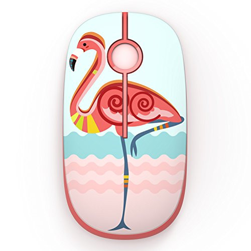 Jelly Comb 2.4G Slim Wireless Mouse with Nano Receiver, Less Noise, Portable Mobile Optical Mice for Notebook, PC, Laptop, Computer, MacBook (Flamingo)