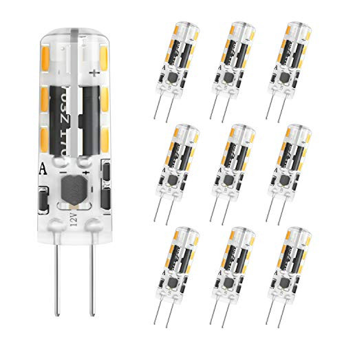 DiCUNO G4 LED Bulb 1.2W, AC/DC 12V T3 10W Halogen Bulb Equivalent, 120LM Warm White 3000K Non-dimmable JC Bi-pin G4 Base Light, for Landscape Chandelier Home Lighting (10-Pack)