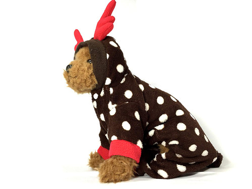 Brown Reindeer Antlers Dog Costume with Hoodie
