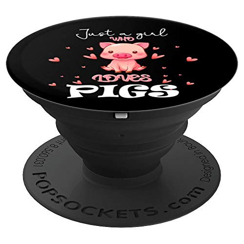 Just A Girl Who Loves Pigs Cool Funny Cute Pig Gift for Girl - PopSockets Grip and Stand for Phones and Tablets