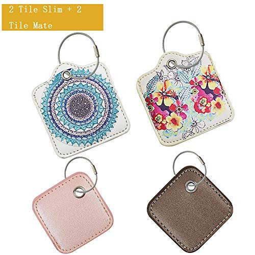 Case Compatible Tile Mate Finder and Slim Combo Pack with Keychain Stylish and Protected from Scratch Wet Dirty(2 Tile Mate and 2 Tile Slim) - 4 Pack