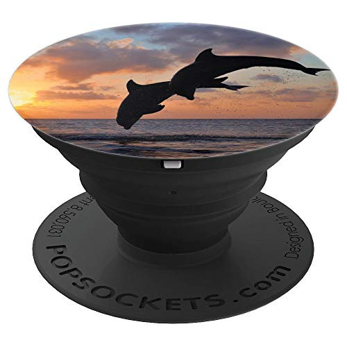 Sunset Dolphins - Cell Phone Mount & Hand Holder Knob 6460 - PopSockets Grip and Stand for Phones and Tablets