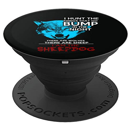 I Am The Sheepdog Hunter Wolf Head Silhouette - PopSockets Grip and Stand for Phones and Tablets