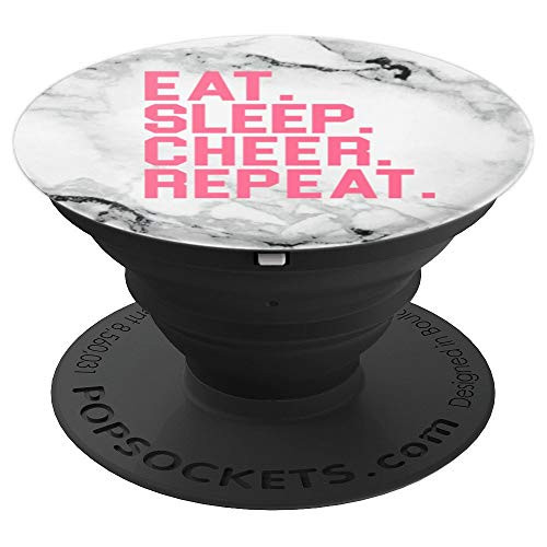 Pink Eat Sleep Cheer Repeat Phone Grip for Cheerleaders - PopSockets Grip and Stand for Phones and Tablets