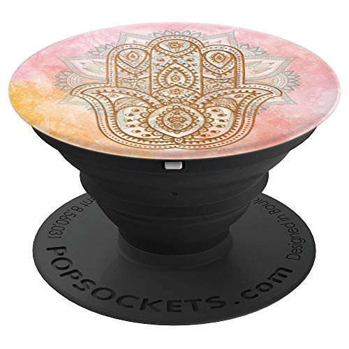 Hamsa Hand PopSockets Grip: Mandala Calming Rose Gold Design - PopSockets Grip and Stand for Phones and Tablets