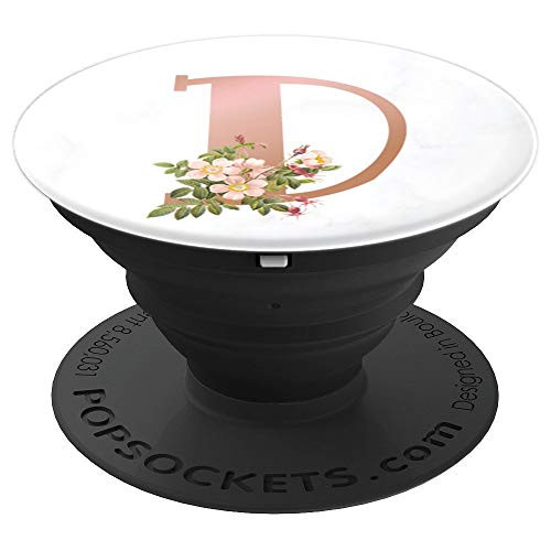 Matte Rose Gold and White Marble D Monogram - PopSockets Grip and Stand for Phones and Tablets Matte Rose Gold and White Marble D Monogram - PopSockets Grip and Stand for Phones and Tablets