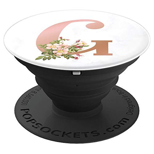 Matte Rose Gold and White Marble G Monogram - PopSockets Grip and Stand for Phones and Tablets Matte Rose Gold and White Marble G Monogram - PopSockets Grip and Stand for Phones and Tablets