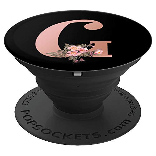 Matte Rose Gold Letter G Floral Monogram - PopSockets Grip and Stand for Phones and Tablets Matte Rose Gold Letter G Floral Monogram - PopSockets Grip and Stand for Phones and Tablets