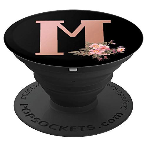 Matte Rose Gold Letter M Floral Monogram - PopSockets Grip and Stand for Phones and Tablets Matte Rose Gold Letter M Floral Monogram - PopSockets Grip and Stand for Phones and Tablets