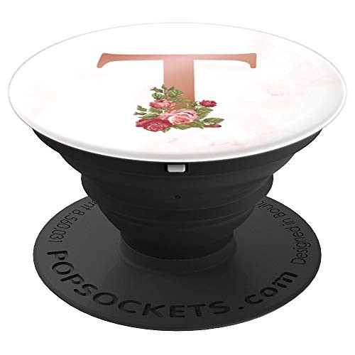 Matte Rose Gold Letter T Monogram - PopSockets Grip and Stand for Phones and Tablets Matte Rose Gold Letter T Monogram - PopSockets Grip and Stand for Phones and Tablets