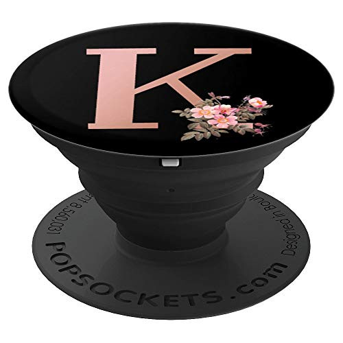 Matte Rose Gold Letter K Floral Monogram - PopSockets Grip and Stand for Phones and Tablets Matte Rose Gold Letter K Floral Monogram - PopSockets Grip and Stand for Phones and Tablets