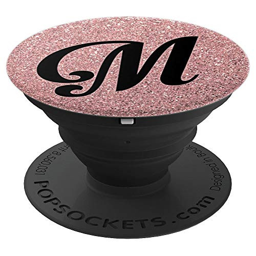 Matte Rose Gold and Black Letter M Monogram - PopSockets Grip and Stand for Phones and Tablets Matte Rose Gold and Black Letter M Monogram - PopSockets Grip and Stand for Phones and Tablets