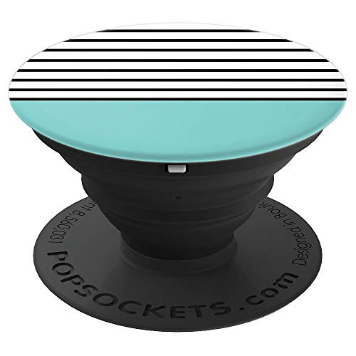 Mint Teal and Striped Minimal Design - Simple Series - PopSockets Grip and Stand for Phones and Tablets