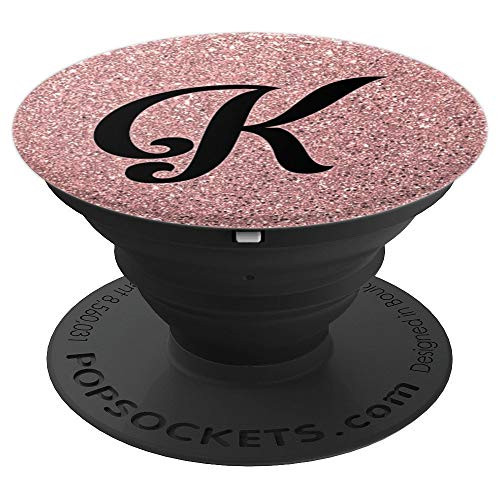 Matte Rose Gold and Black Letter K Monogram - PopSockets Grip and Stand for Phones and Tablets Matte Rose Gold and Black Letter K Monogram - PopSockets Grip and Stand for Phones and Tablets