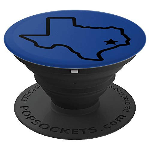 Texas Outline with Star on Houston Blue Phone Accessory - PopSockets Grip and Stand for Phones and Tablets