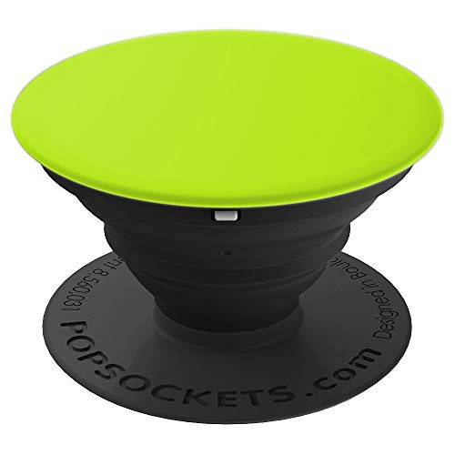 Neon Green Lime Solid Color Background for Custom Designs - PopSockets Grip and Stand for Phones and Tablets