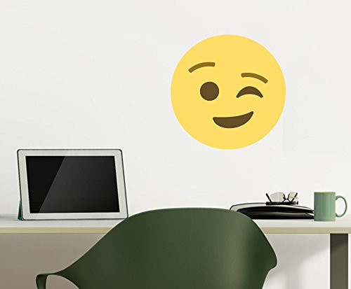 Emoji One Peel & Stick Wall Decal: Winking Face (12 in x 12 in)