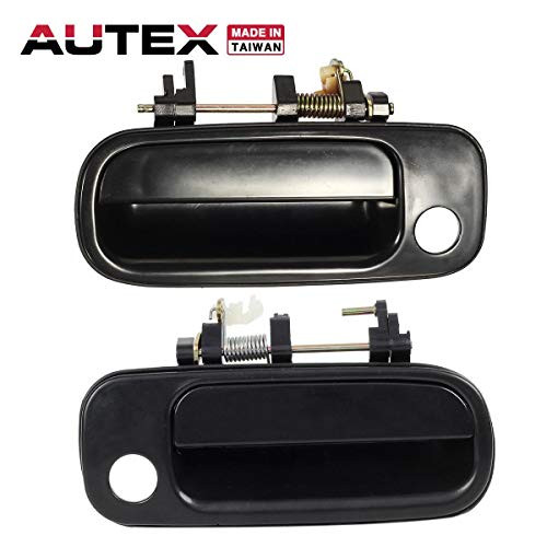 AUTEX 2pcs Black Exterior Door Handles Front Left Right Driver Passenger Side Compatible with Toyota Camry 1992 1993 1994 1995 1996 Door Handles 77619 1150407 6921033010 TO1311109