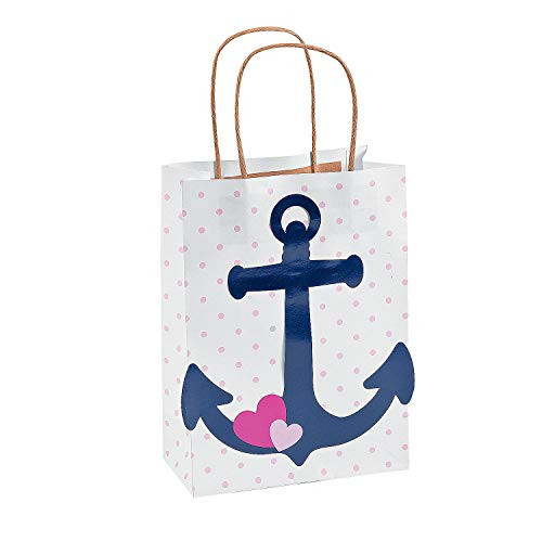 Fun Express Nautical Girl Craft Bags | 12 Count | Great for Themed Birthdays, Maritime/Seafaring Birthdays, Baby Showers, Prizes & Favors