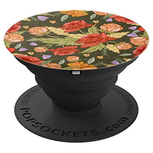 BLOSSOM SPRING FLOWER IN RED & ORANGE OVER OLIVE - PopSockets Grip and Stand for Phones and Tablets BLOSSOM SPRING FLOWER IN RED & ORANGE OVER OLIVE - PopSockets Grip and Stand for Phones and Tablets
