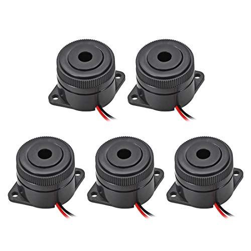 uxcell 5 Pcs DC 12V Active Electronic Buzzer Alarm Sounder Continuous 90dB Beep Speaker