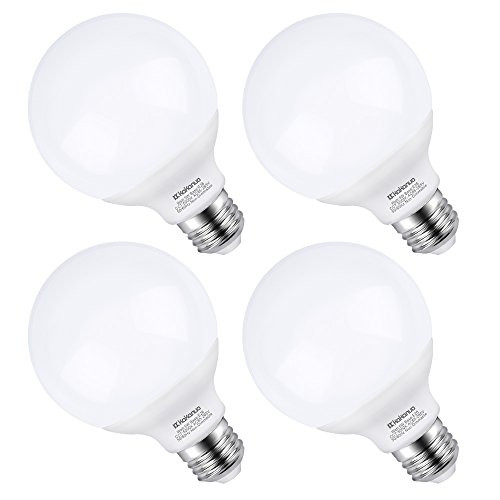 G25 LED Vanity Light Bulb 5W, Kakanuo 40W Globe Bulb Equivalent, Round Bathroom Makeup Light Bulb, Daylight White 5000K, Pack of 4