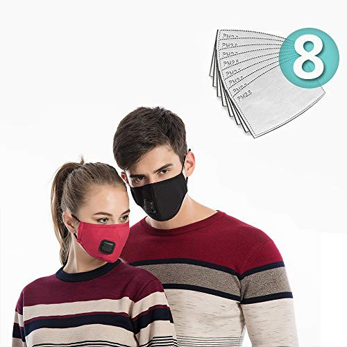 PM 2.5 masks dust face, pollution Mouth masks, Respirator Face Mouth Mask, n95 filter Safety air facial mask (Black)