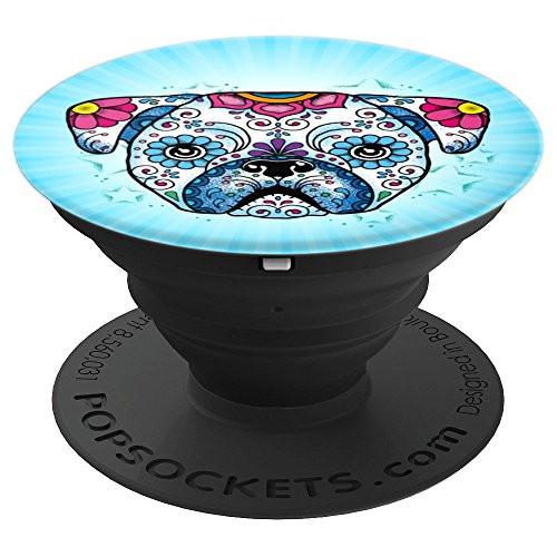 Pug Sugar Skull Day of The Dead Pug Dog Lovers - PopSockets Grip and Stand for Phones and Tablets