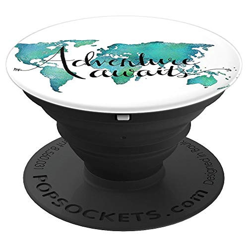 Cool Adventure Awaits World Travel Design RV Camping Gift - PopSockets Grip and Stand for Phones and Tablets